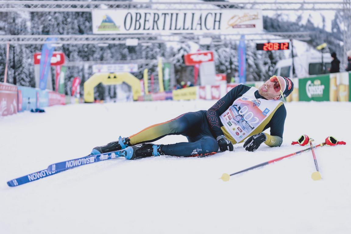 Der Sieger &uuml;ber 20km Freistil Max Olex (D) erreichte als achter nach 42km Classic das Ziel. Foto: Expa Pictures