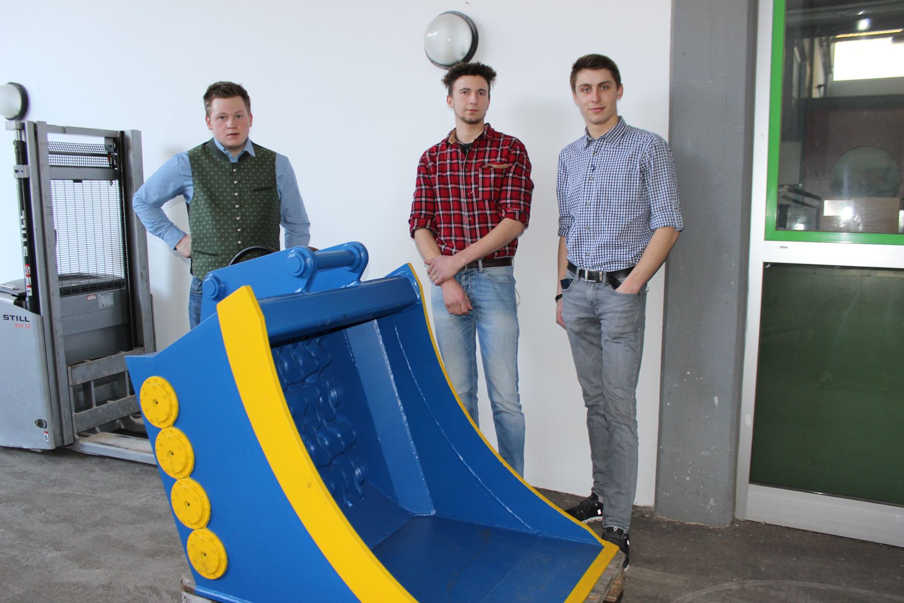 Michael Islitzer, Stefan Albrecht und Andreas Tabernig entwickelten einen Siebl&ouml;ffel f&uuml;r Bagger. Er soll Steine und Sand sofort voneinander trennen und die Arbeit massiv beschleunigen.