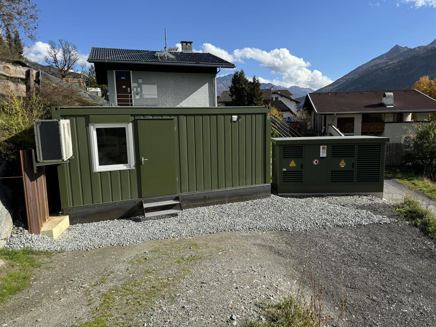 Container Wechselrichter Tinetz Trafo Foto: Gemeinde Virgen