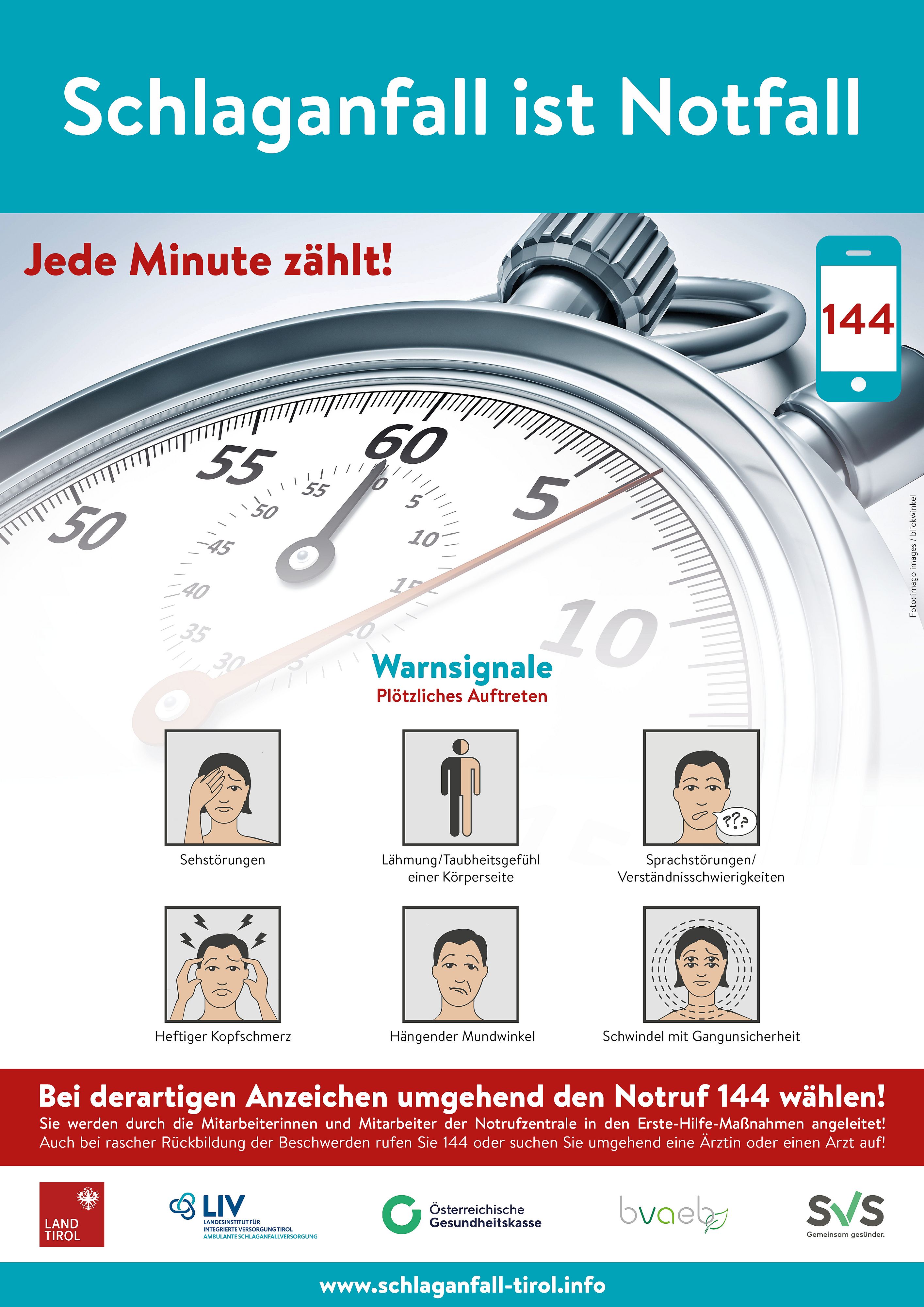 Land Tirol Schlaganfall Plakat