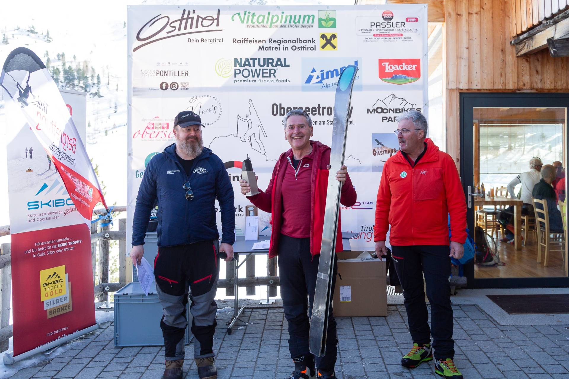 Der Schnellsten in der Hobbyklasse: vl Clemens Okircher SU St Veit, Gebhard Oberbichler und Kristler Siegfried Bergrettung Defereggental. Foto: BR Defereggental