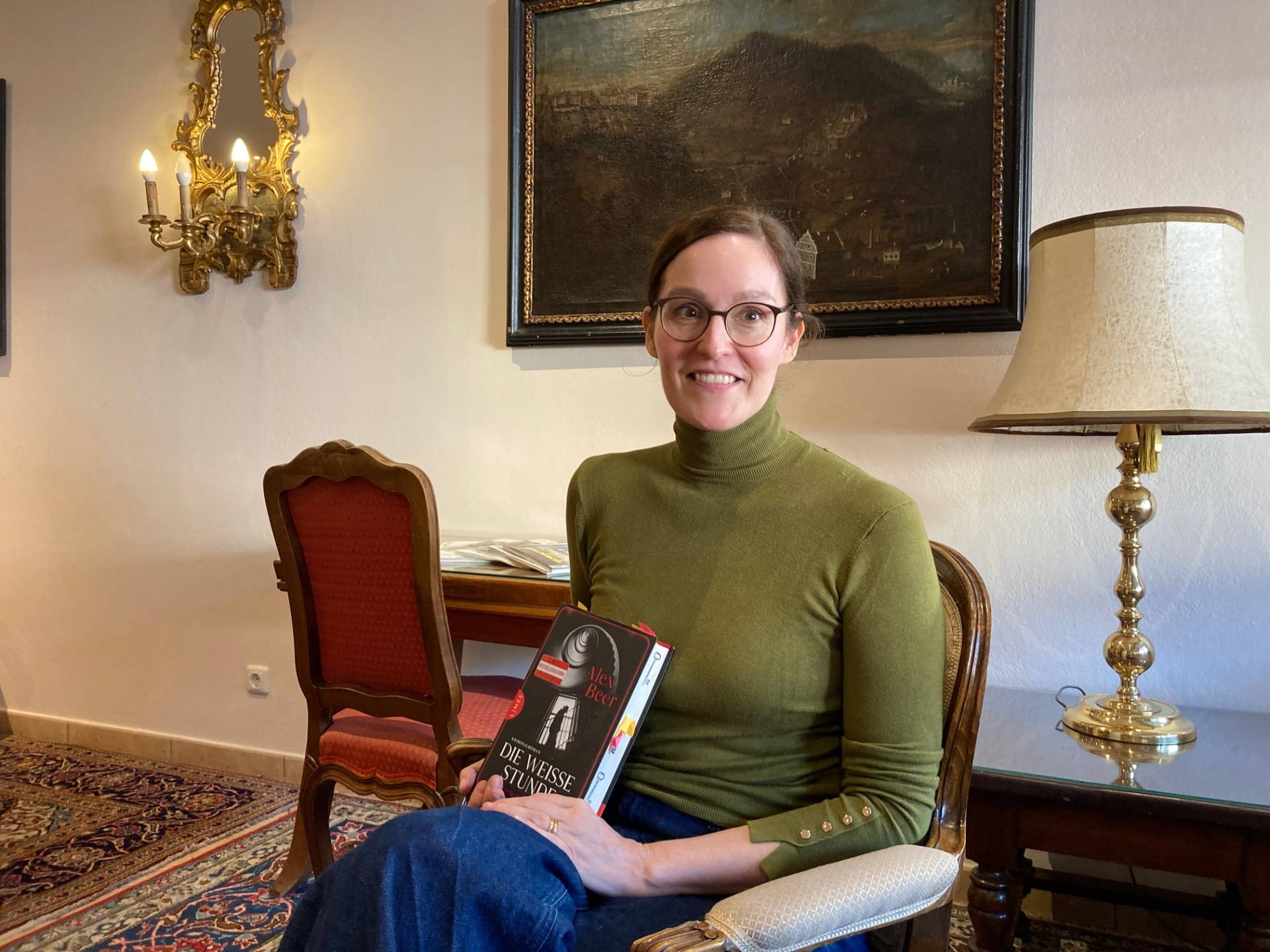 Daniela Larcher ("Alex Beer") beim Interview in Lienz. Foto: Stangl