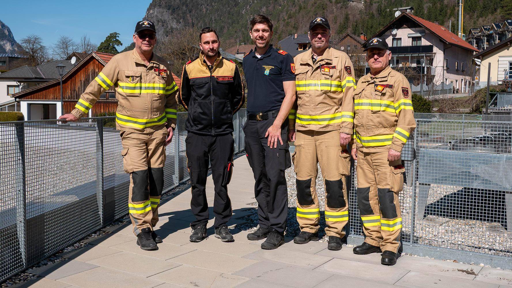 (vlnr.) BFK-Stv. Johann Obererlacher, DI Markus D&uuml;rauer (LFV N&Ouml;), Patrick 
Reinisch (FF Lienz), BFK Harald Draxl, BFI Franz Brunner