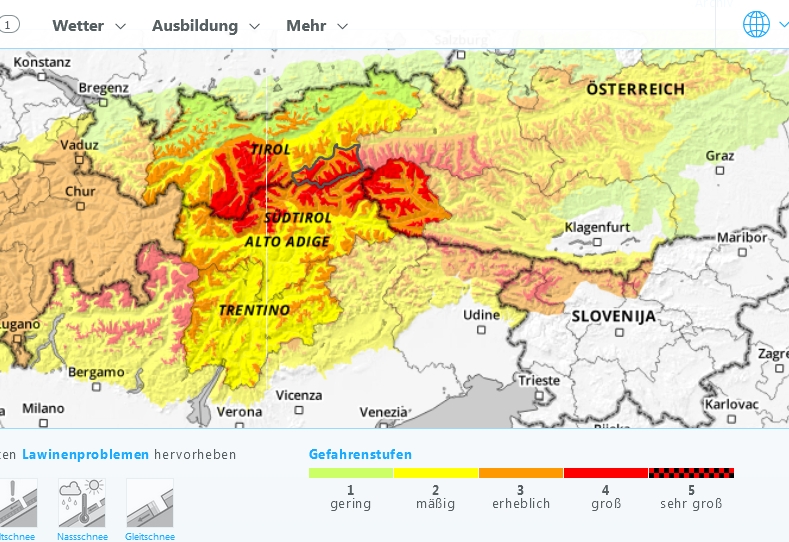 Gro&szlig;e Lawinengefahr in ganz Osttirol