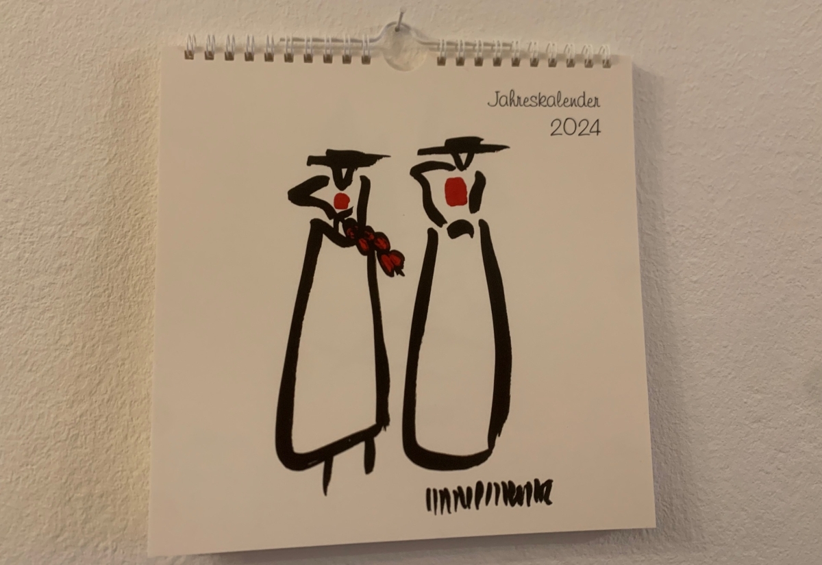 Hans Salcher Kalender 2024: 12 Monate in pr&auml;gnanten Strichen