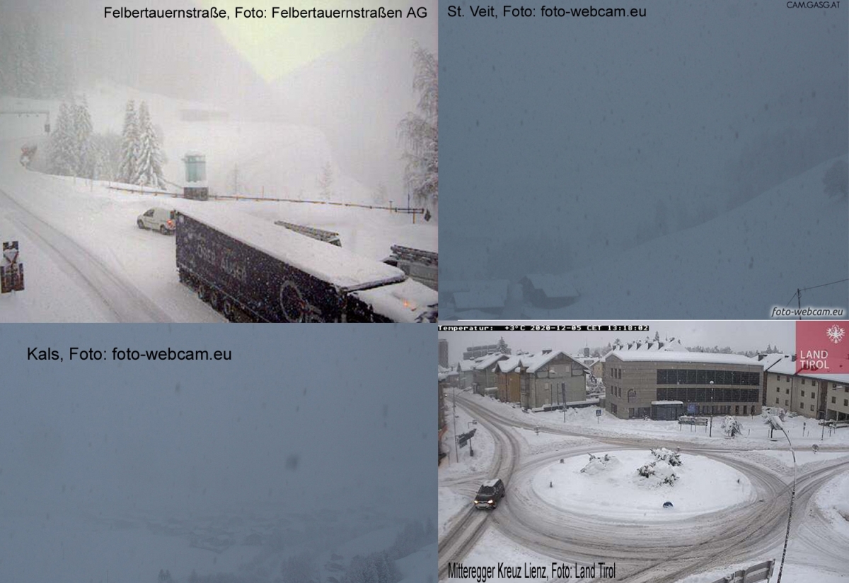 Mit den Webcams den Schneefall in Osttirol im &Uuml;berblick behalten