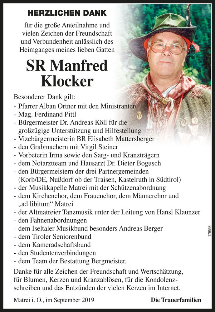 SR Manfred Klocker