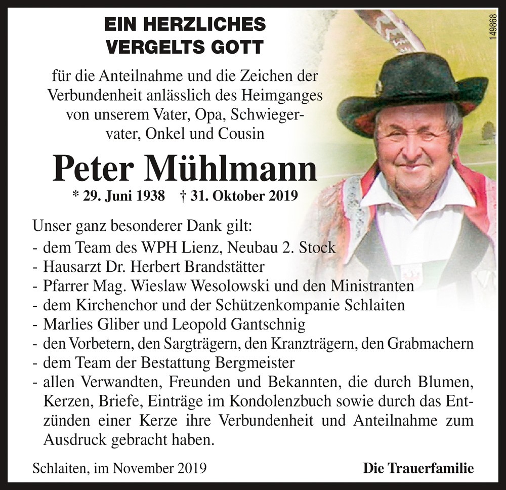 Peter M&uuml;hlmann