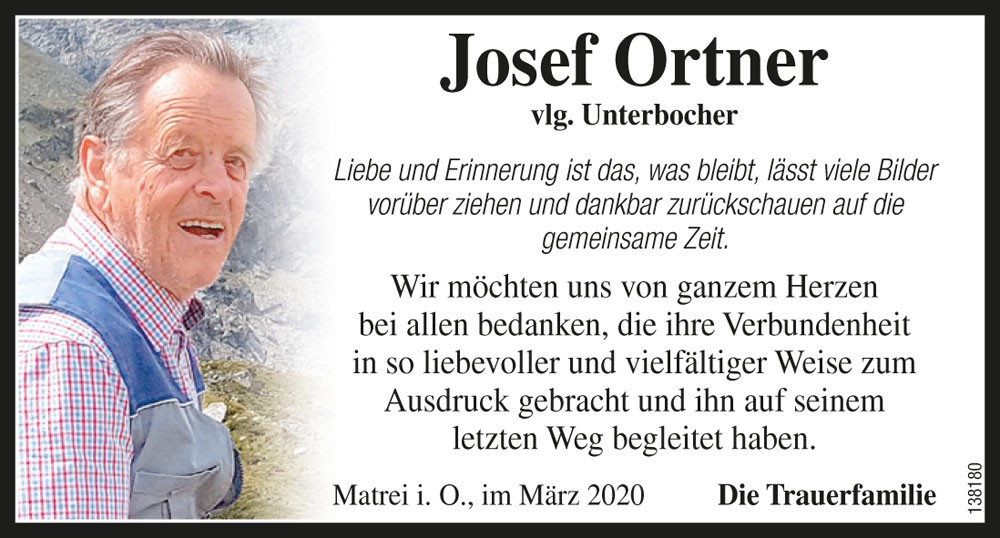 Josef Ortner, vlg. Unterbocher