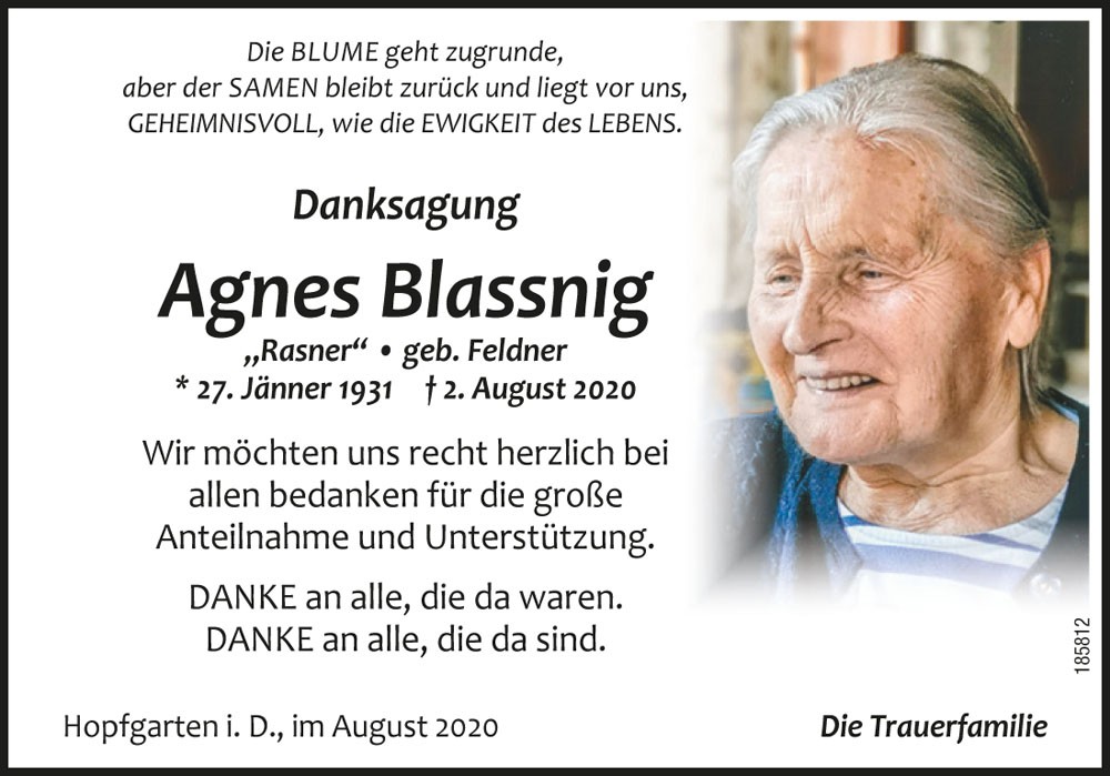 Agnes Blassnig, vlg. Rasner