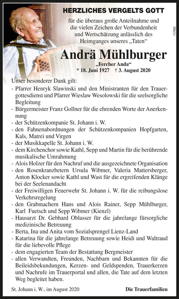 Andr&auml; M&uuml;hlburger, vlg. Fercher