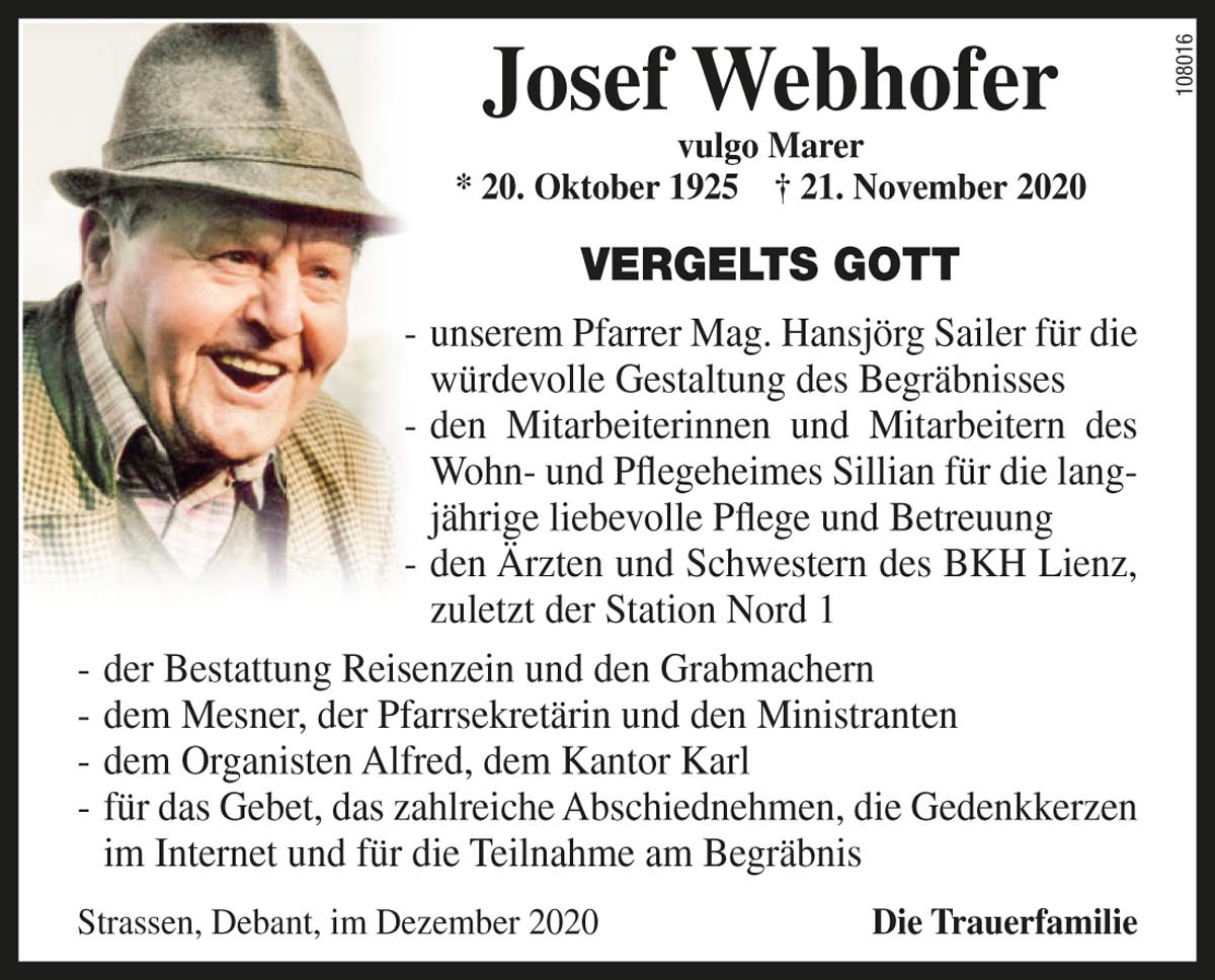 Josef Webhofer, vlg. Marer