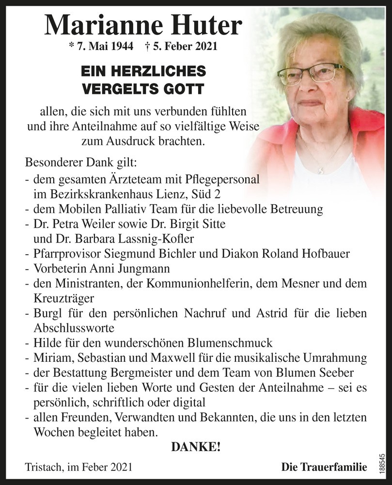 Marianne Huter, geb. Dandrea