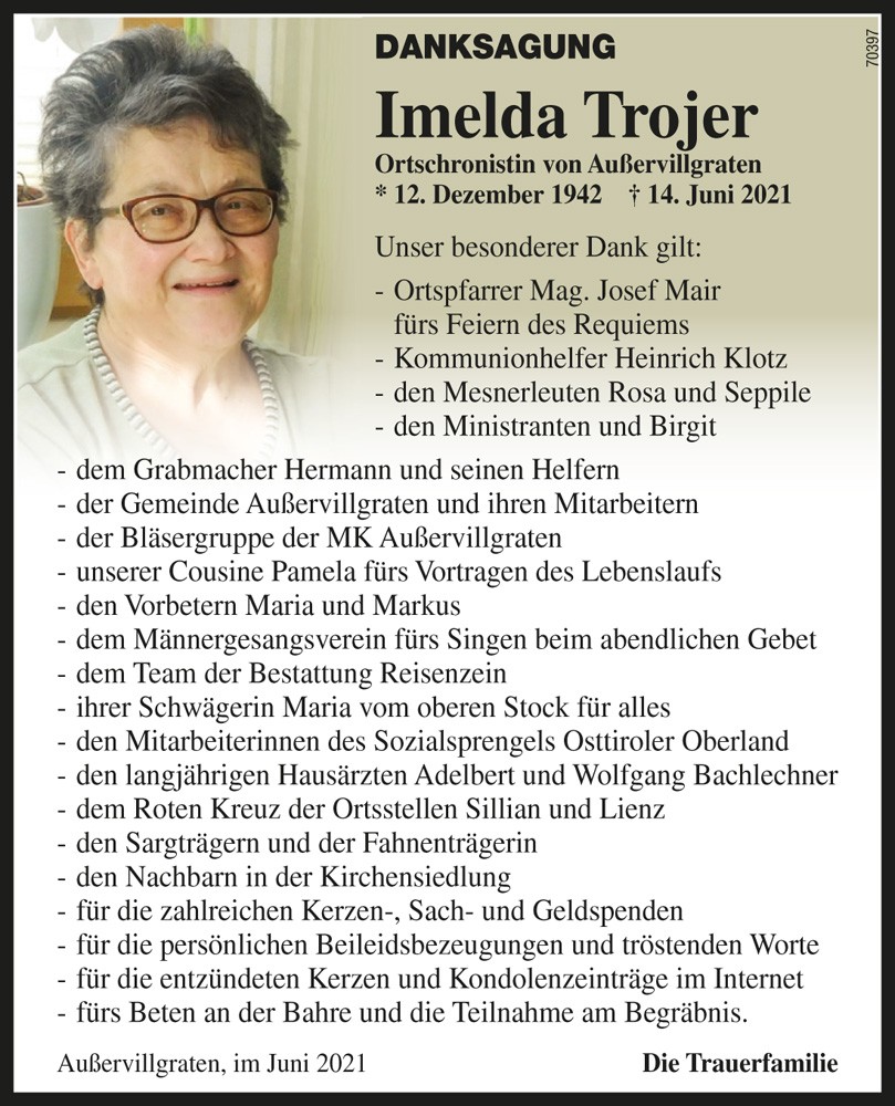 Imelda Trojer, geb. M&uuml;hlmann
