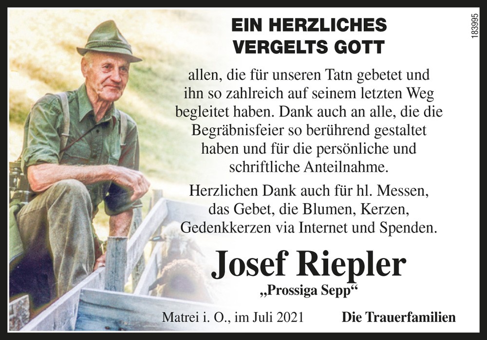 Josef Riepler, "Prossiga Sepp"