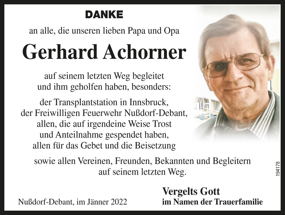 Gerhard Achorner, "M&uuml;hle-Wirt"