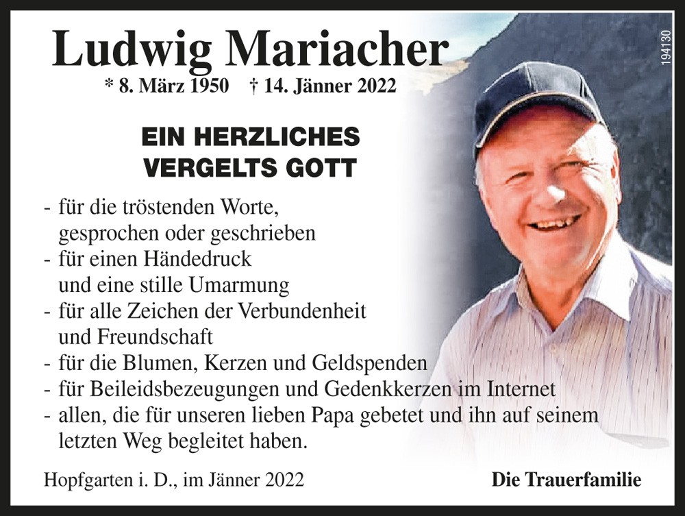 Ludwig Mariacher, "Frutsch Ludwig"