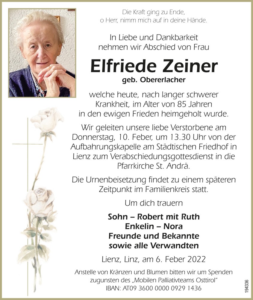 Elfriede Zeiner, geb. Obererlacher