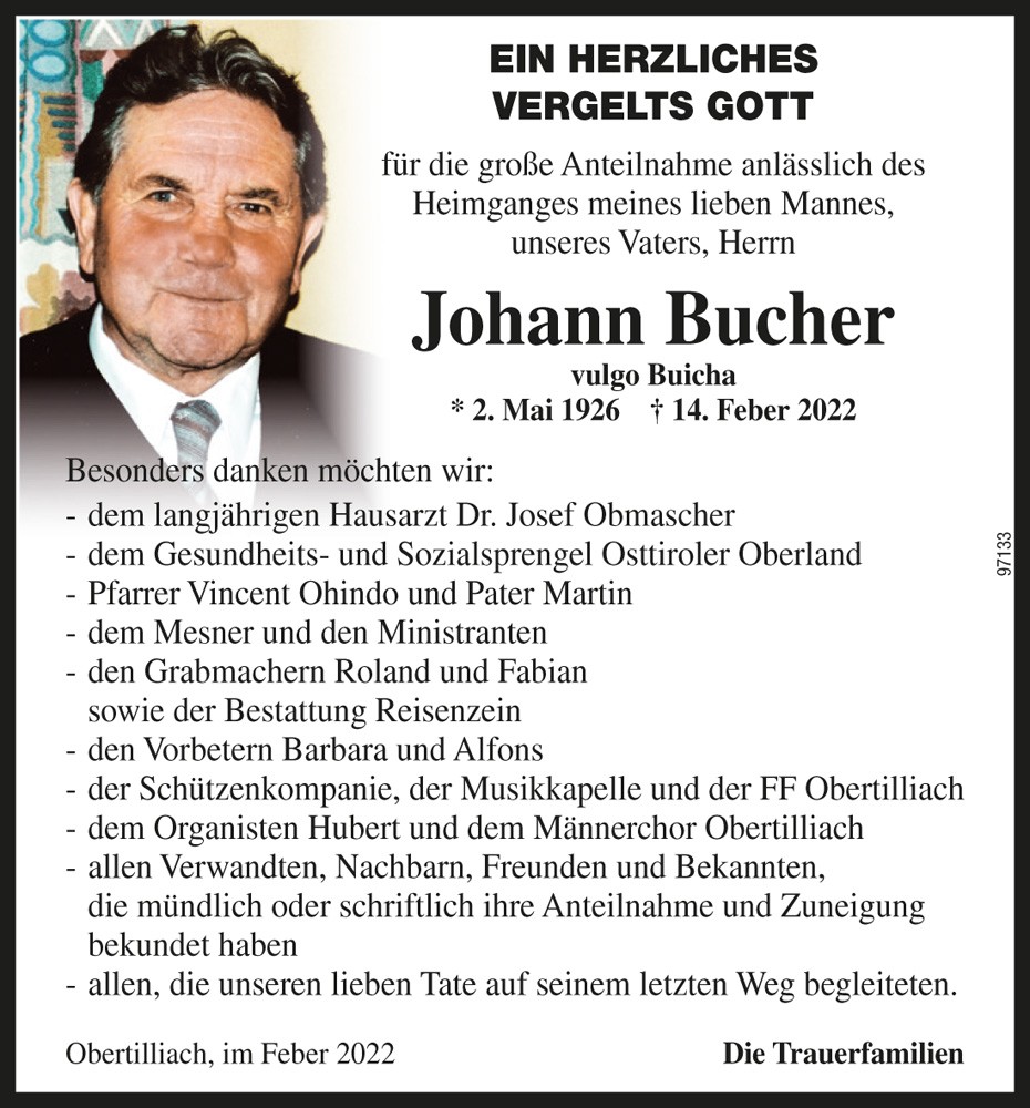 Johann Bucher, vlg. Buicha