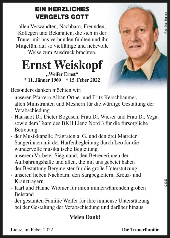 Ernst Weiskopf, Weifer Ernst  