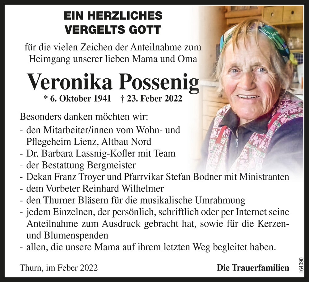 Veronika Possenig geb. Zl&ouml;bl "Roana Vroni" 