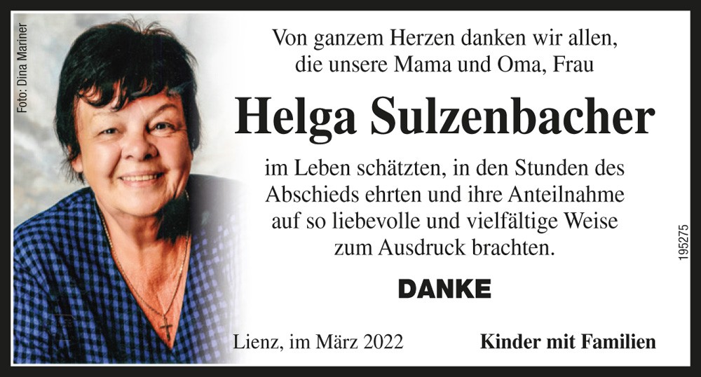 Helga Sulzenbacher geb. Gatterer