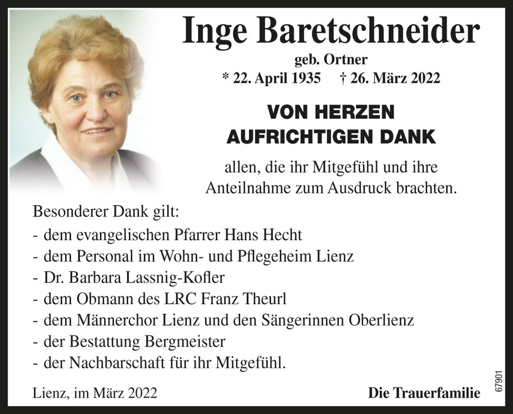 Ingeborg Baretschneider, geb. Ortner