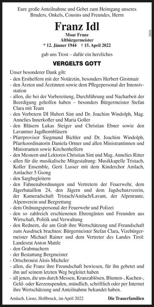 Franz Idl, "Moar Franz"