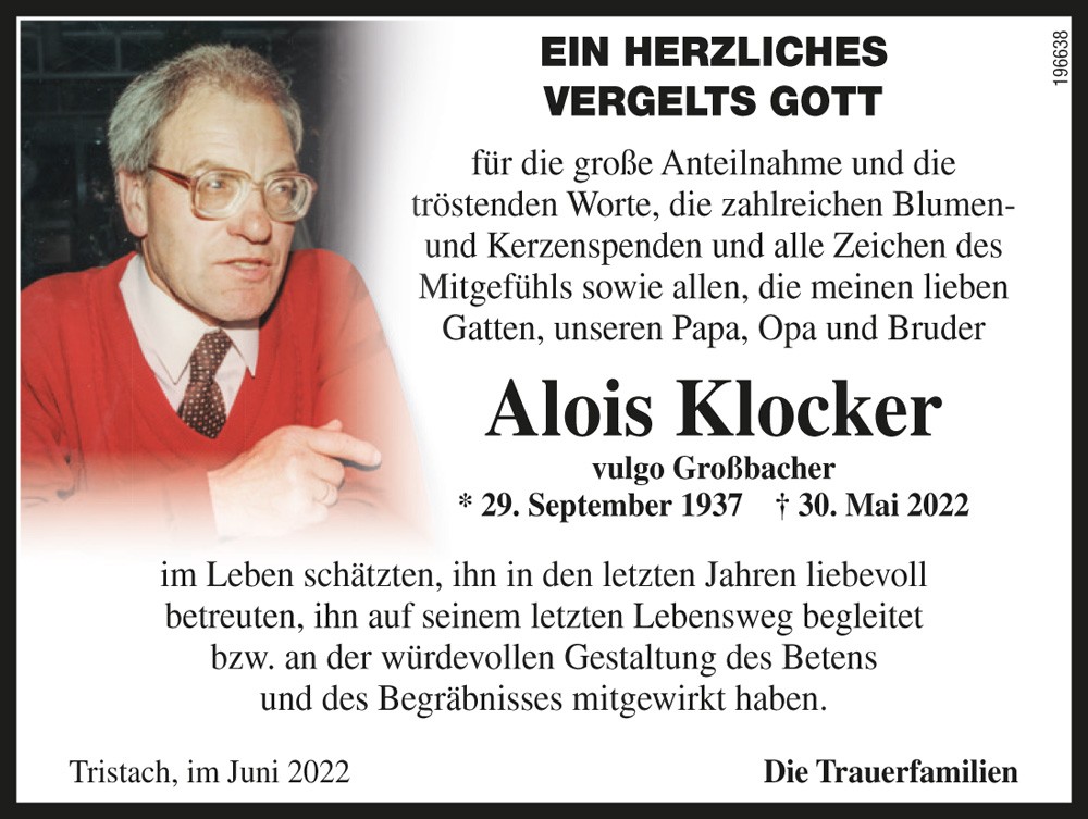 Alois Klocker vlg. Gro&szlig;bacher 