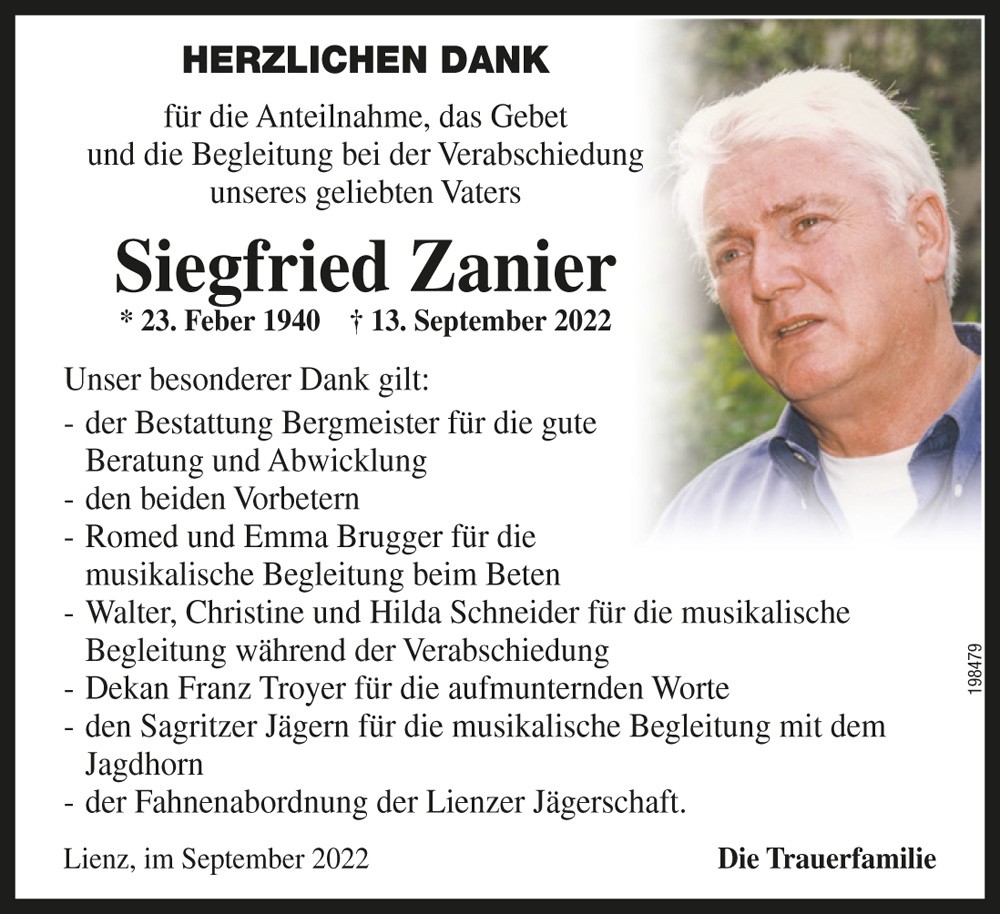 Siegfried Zanier, Kaufmann i.R.