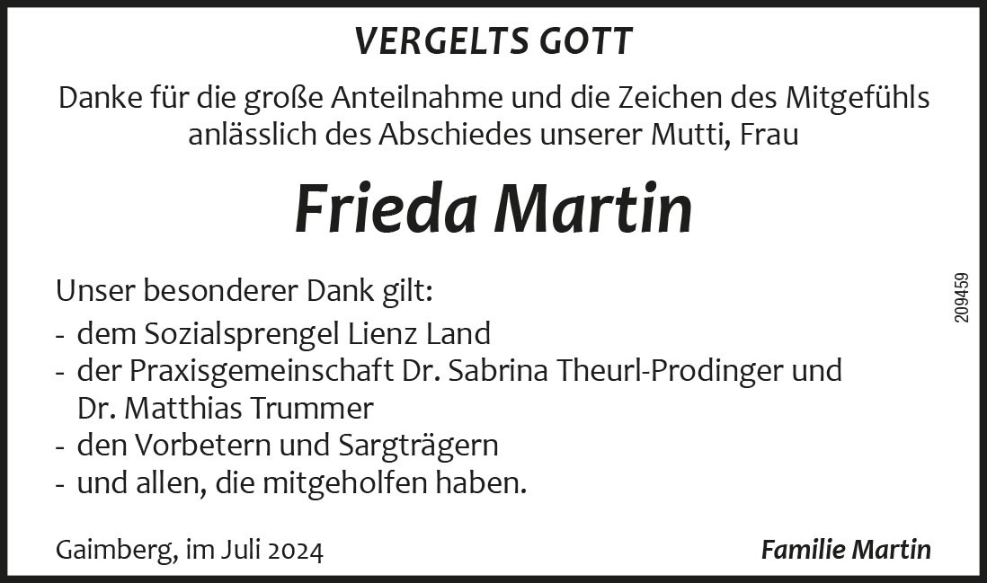 Frieda MARTIN
