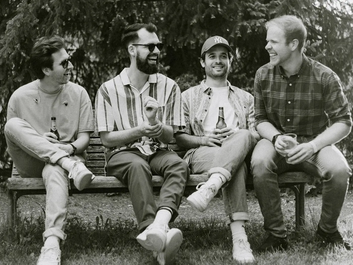 Als Indie-Rockband „Maya“ sind Florian Eder, Lukas Bachlechner, Alexander Schneider und Johannes Steinringer (v. l.) seit 2022 auf der Bühne – seit 2015 als Broseidon. Foto: Elias Bachmann 