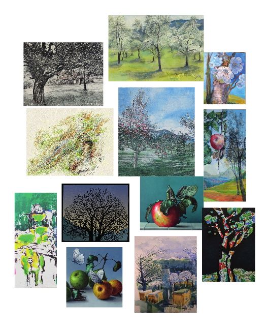 &bull;	Bildmosaik &bdquo;Streuobstwiesen&ldquo;. Alle an der Ausstellung beteiligten K&uuml;nstler/innen sind darin mit Werk-Ausschnitten vertreten