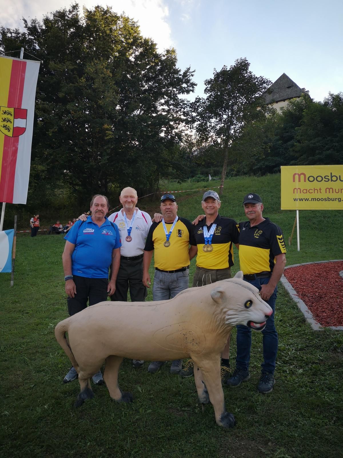 v.l.n.r.: Franz Reinprecht (BSC Lienzer Dolomiten), Peter Fritz (BSV Lienzer Dolomiten), Alfred M&uuml;hlburger (BSV Iseltal), Harald Niederegger (BSV Iseltal), Peter Niederegger (BSV Iseltal). Foto: BSV Iseltal