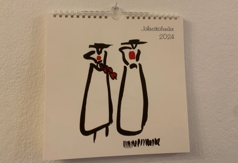 Hans Salcher Kalender 2024: 12 Monate in pr&auml;gnanten Strichen