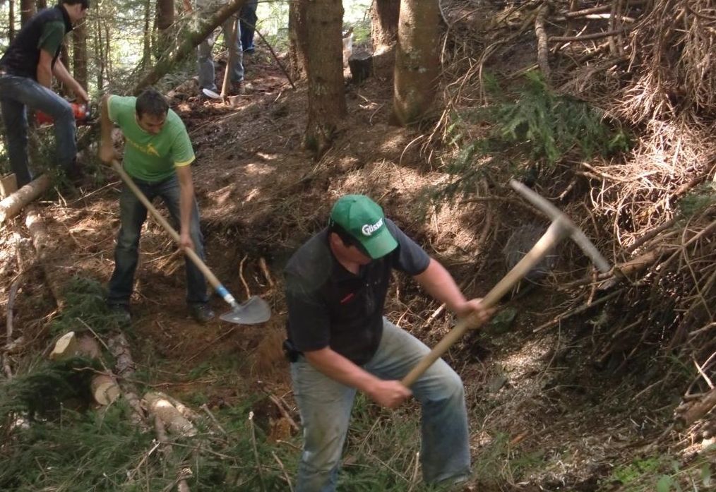 Jun.: In vielen Teilen Osttirols waren die Jungbauern flei&szlig;ig am Arbeiten. Foto: JB/LJ Osttirol