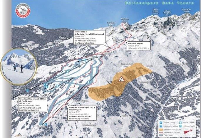 Lenkung f&uuml;r Wintersportler in Osttirols Bergwelt