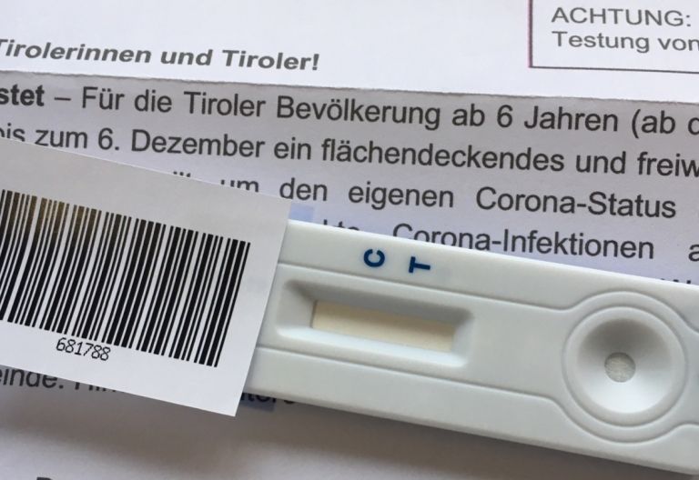 Kostenlose Testm&ouml;glichkeit f&uuml;r Tiroler Bev&ouml;lkerung ab 19.12.