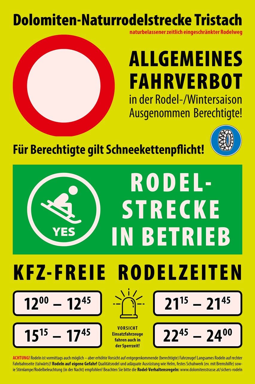 Infos Rodeln Tristach
